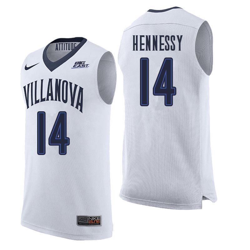 Men Villanova Wildcats #14 Larry Hennessy College Basketball Jerseys Sale-White - Click Image to Close